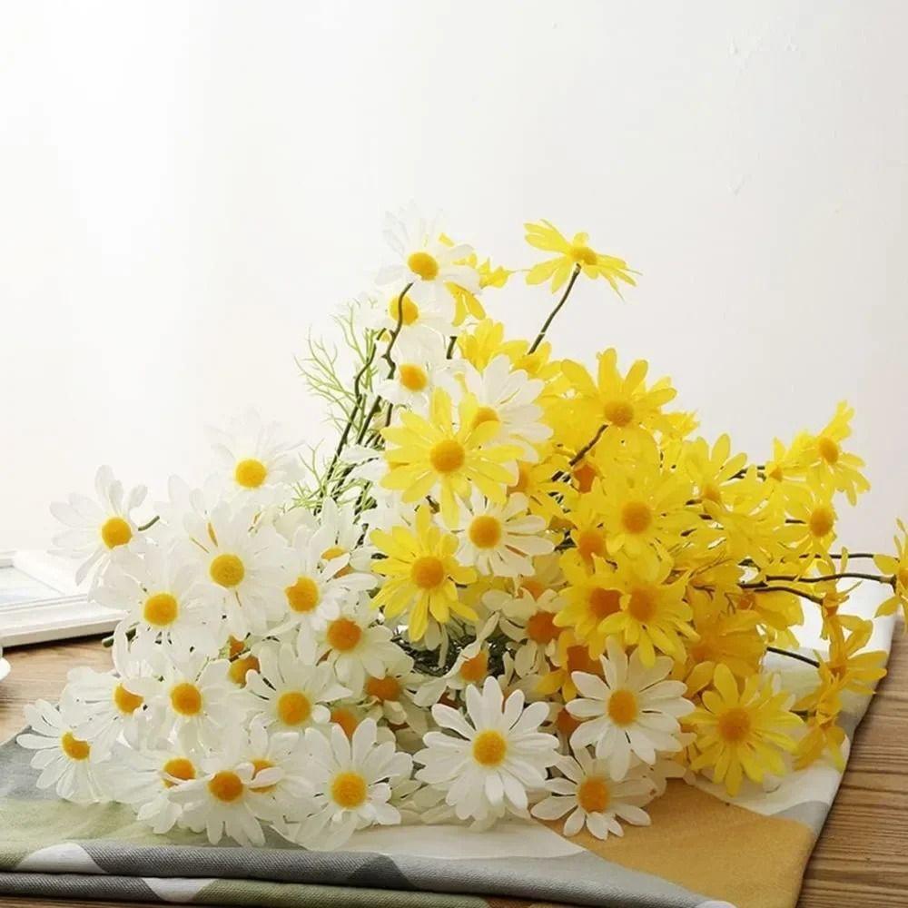 Natural Simulation Silk Small Daisy Flowers Long Branch Imitation Chrysanthemum Flowers  Home Decor