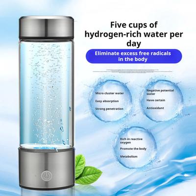 1 Set Hydrogen Water Cup Portable Hydrogen-Rich Water Ionizer Quick Electrolysis Water Bottle for Travel Exercise