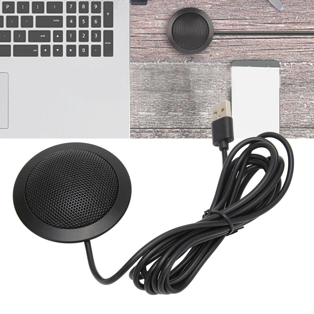 Conference Microphone, 360 Degrees Omnidirectional Pickup with Noise Reduction Chip, Plug and Play USB Microphone for Online Meeting Business Conferen