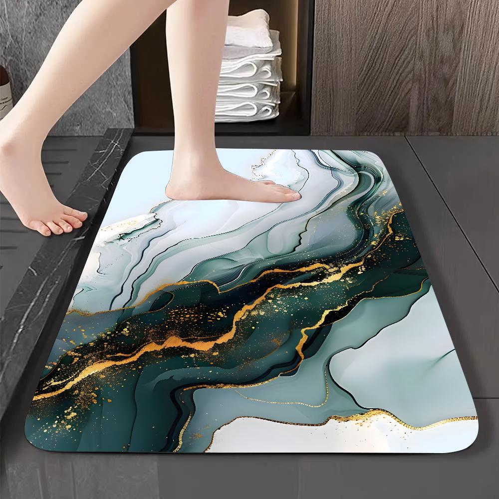 

Luxury Black Gold Marble Floor Mat Graphic Printed Flannel Doormats for Bathroom Kitchen Entrance Carpet Home Decor 40X60cm
