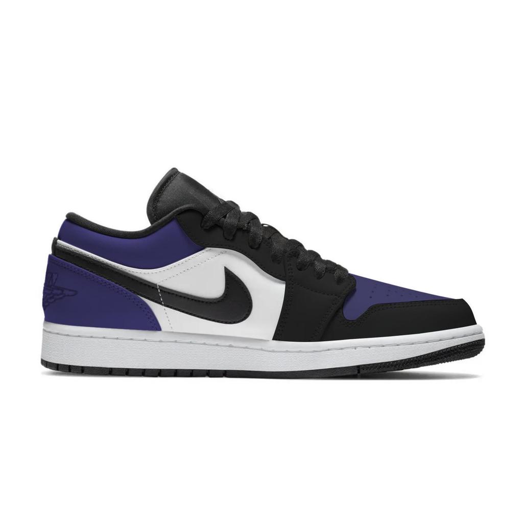 Jordan Air Jordan 1 Reverse Abrasion Resistant Low top Vintage Basketball Shoes Unisex Black Purple 553558-165(Team701-F)