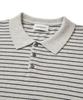 CUZNELLO Cool Cotton Striped Polo Short Sleeve Knit_Oatmeal