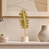 Stable Base Feather Decor Gold Leaf/Feather Ornaments with Weighted Round Base, Metal 3D Elegant Accent Desktop for Home Office Gift And Display