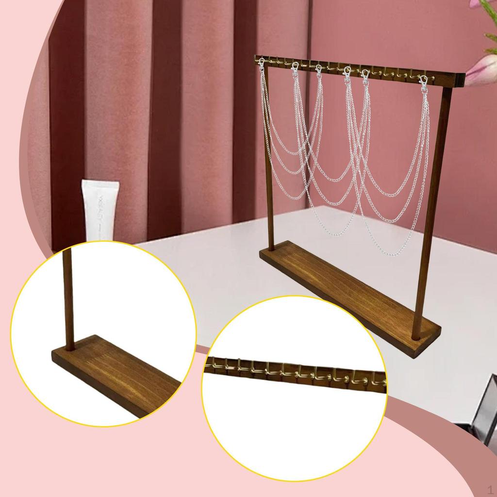 DIY Dřevěný Stojan na Náhrdelníky, Závěsné Háčky, Stojan na Vystavení Šperků na Toaletní Stolek, Výloha,
