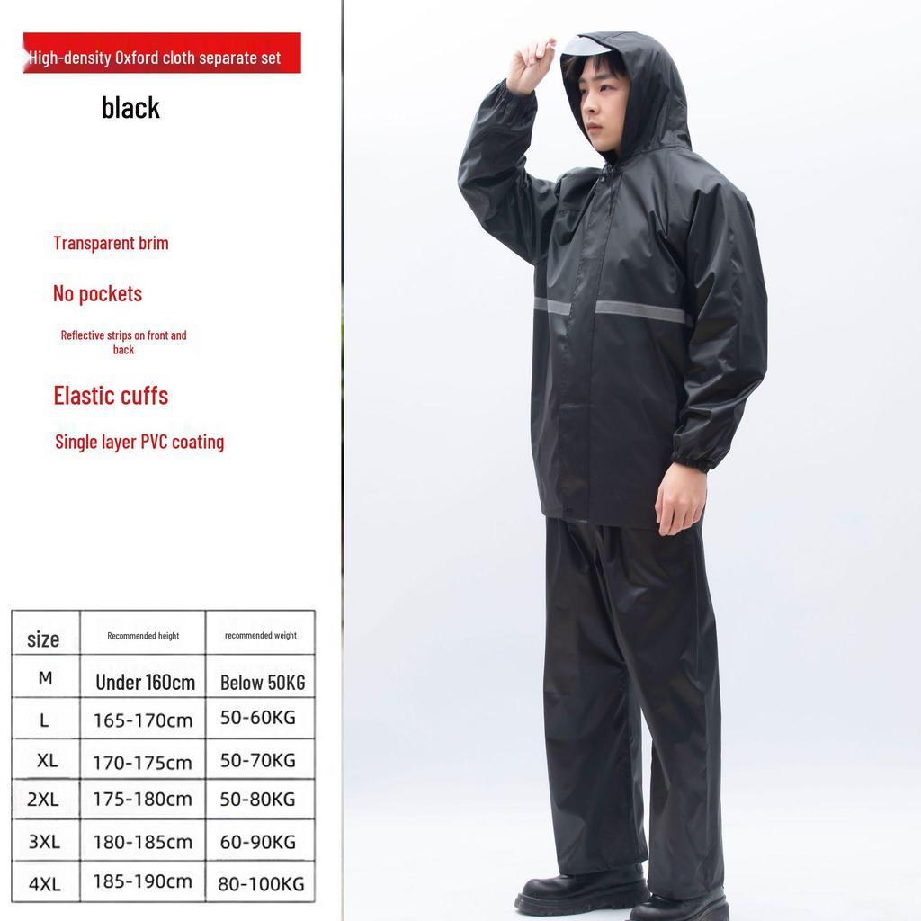 Reflective Raincoat and Pants Set for Electric Motorcycle Riding