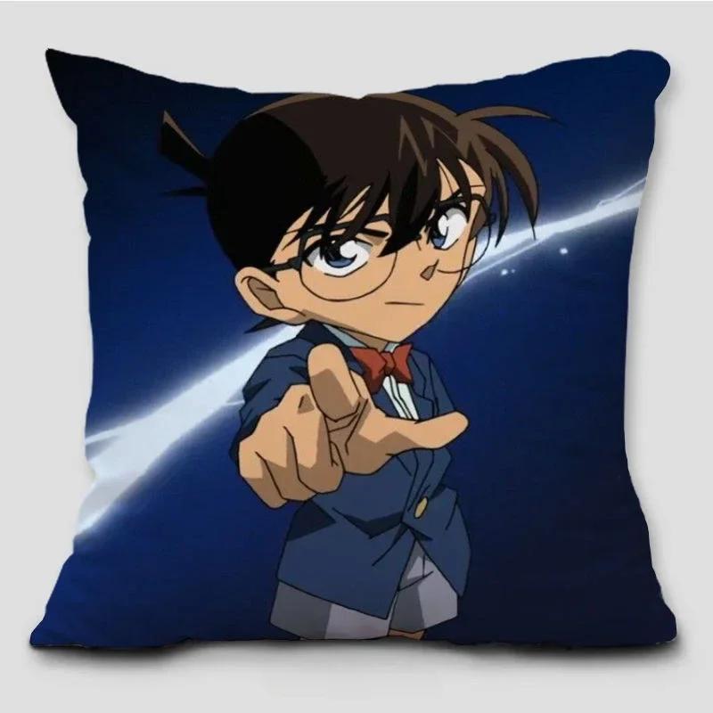 Garip Soyguncu Kidd Conan Yastık Adı Dedektif Conan Kudo Shinichi Gri Baskılı Yastık Kılıfı