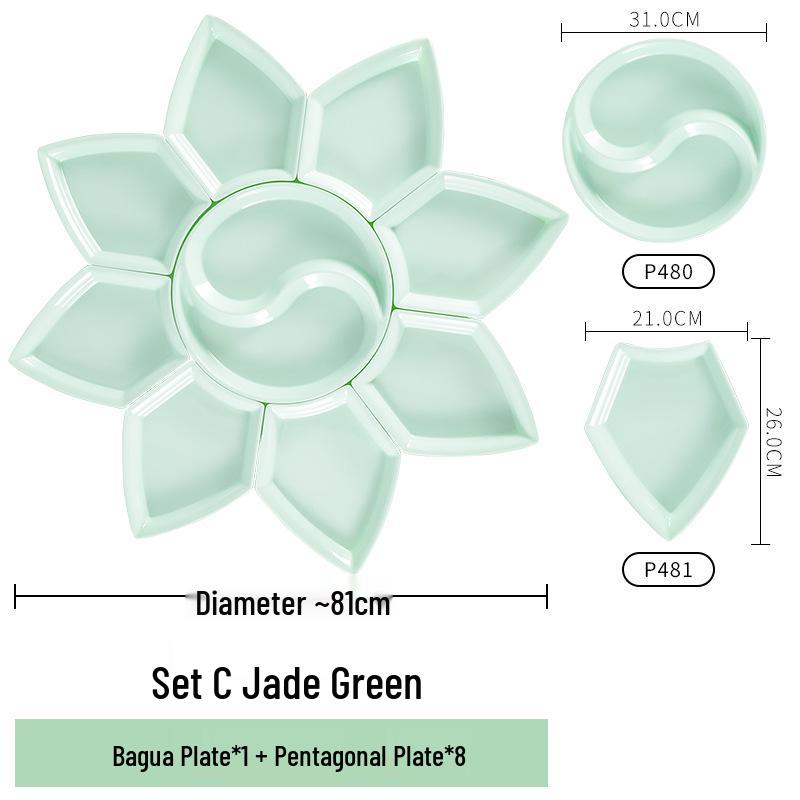 Melamine Platter & Tableware Set: Bowl, Plate, and Dish Set for Hot Pot & New Year's Eve Dinner.