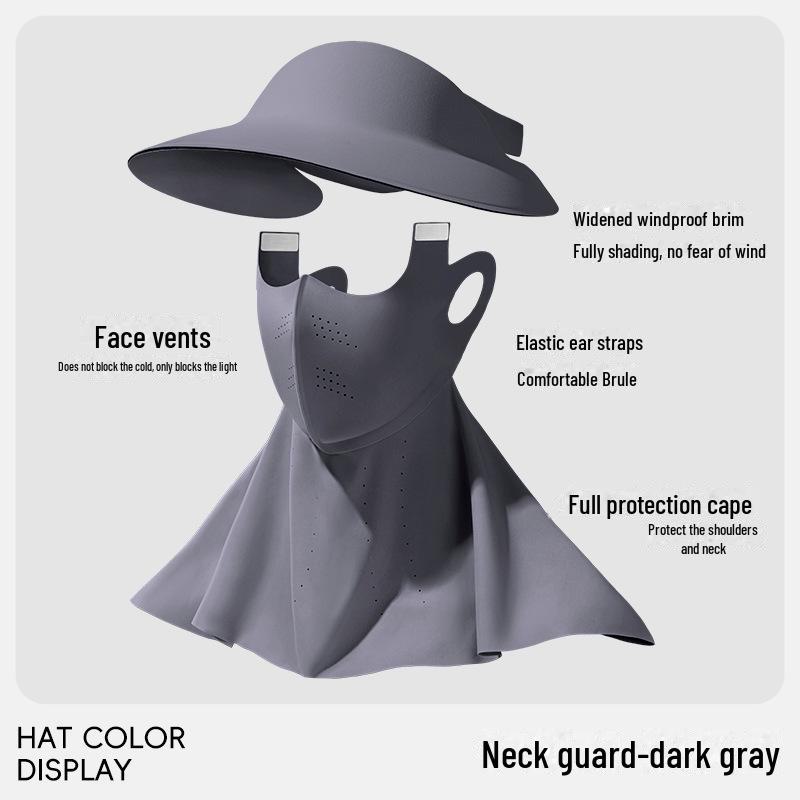 Women's Seamless Sun Protection Hat: Large Brim, Hollow Top for Cycling In Spring and Summer