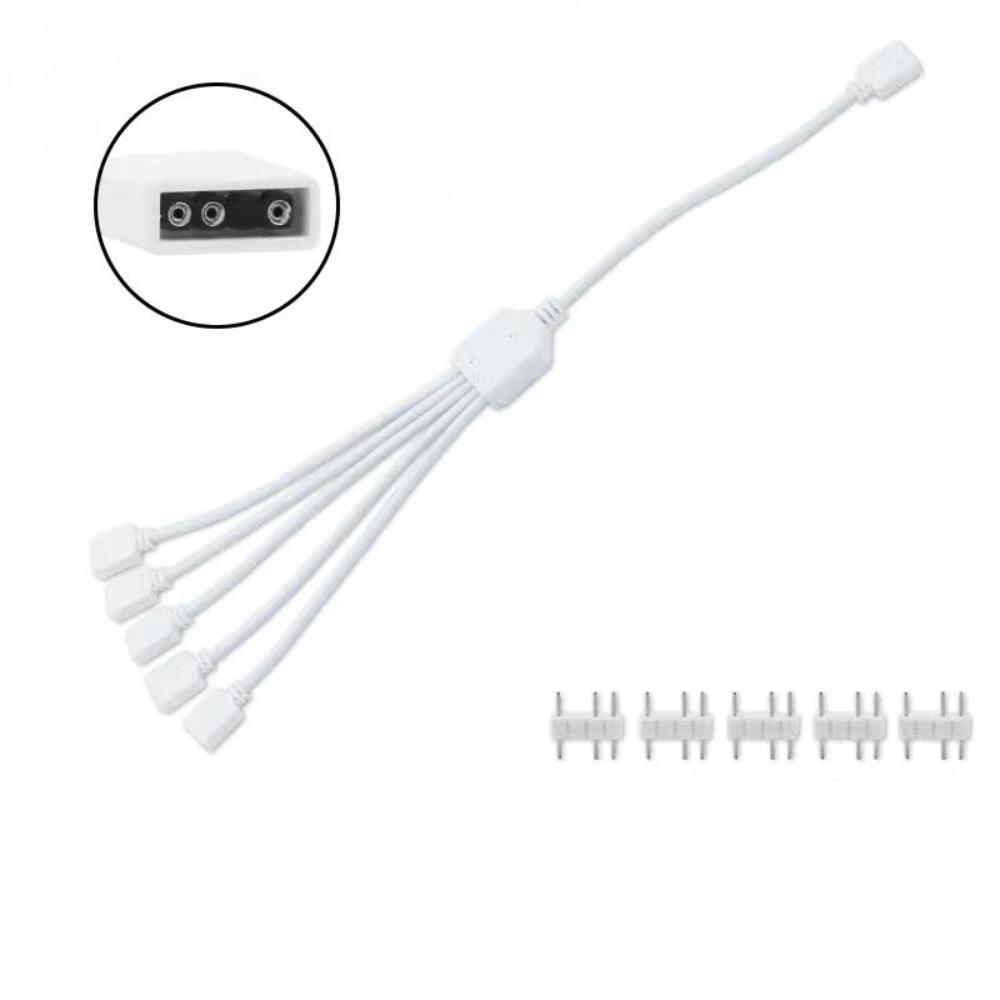 Professional 5V ARGB Splitter Cable Solder-Free 3pin RGB PC Cables Universal RGB Splitter DIY Lighting