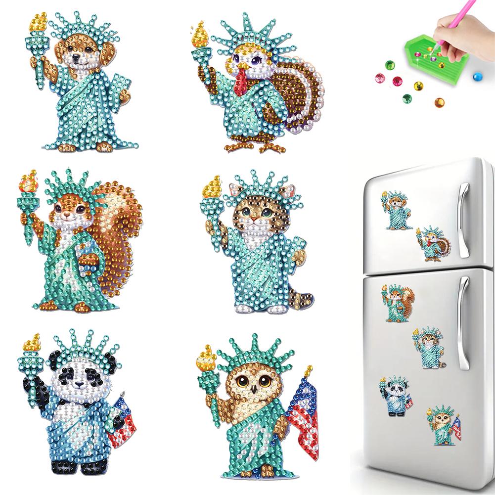 

6Pcs Diamond Painting Magnets DIY Diamond Art Refrigerator Magnets Diamond Art Magnets DIY Art Crafts for Adults Beginners