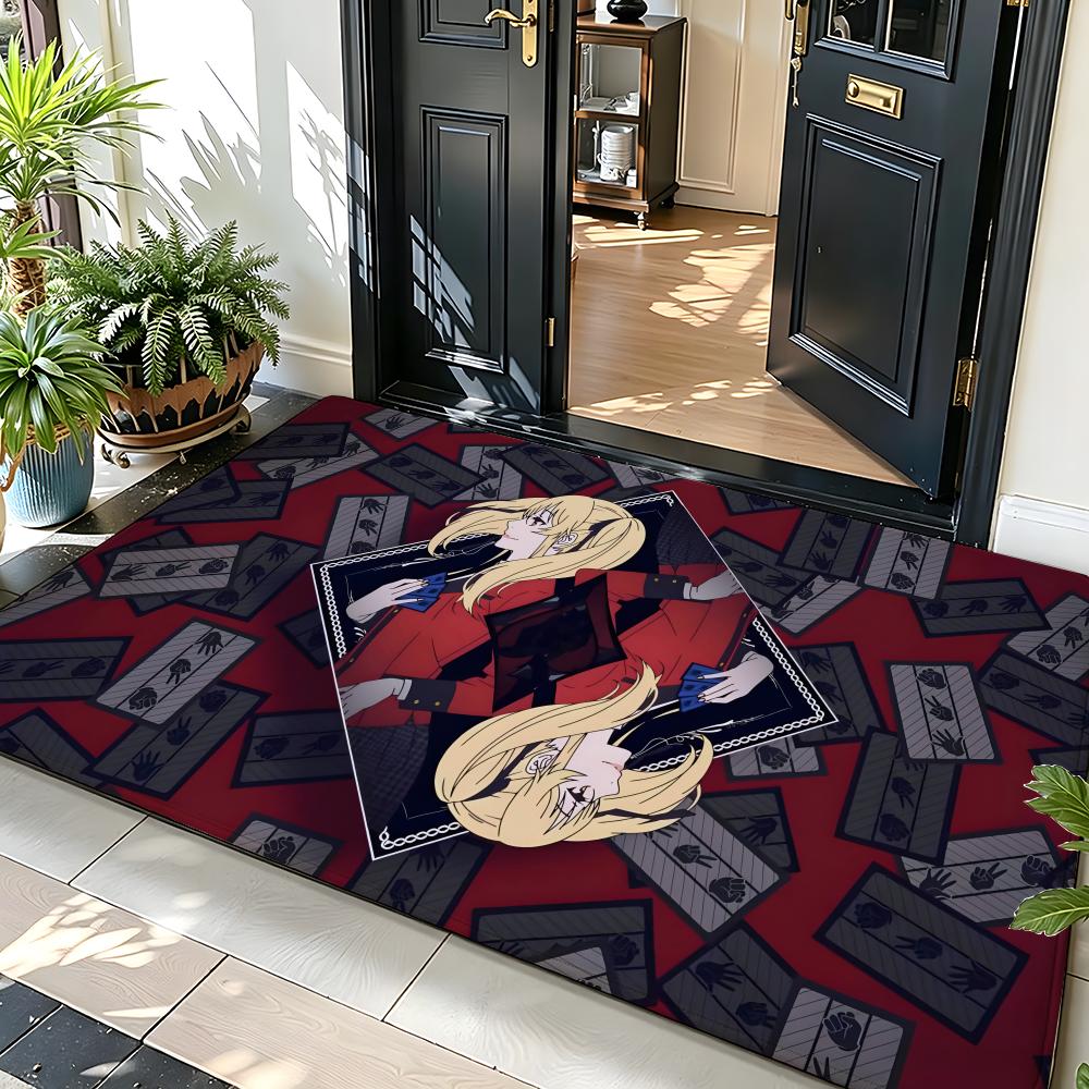 Anime K-Kakegurui Floor Mat Soft Flannel Floor Mat Suitable for Entryways, Living Rooms, Bedrooms, and Bathrooms