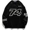Oversized Crewneck Sweatshirts for Men Vintage Graphic Pullover Loose Fit Streetwear Long Sleeve Top