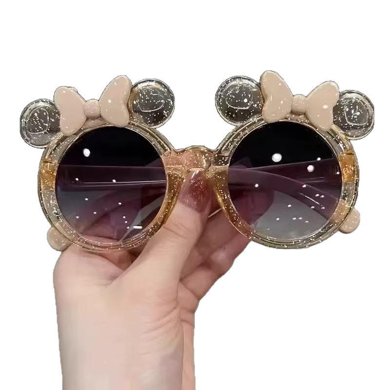 Crystal Bow Cartoon Kids' Sunglasses - Versatile, Trendy, and Cute Children's Fashion.