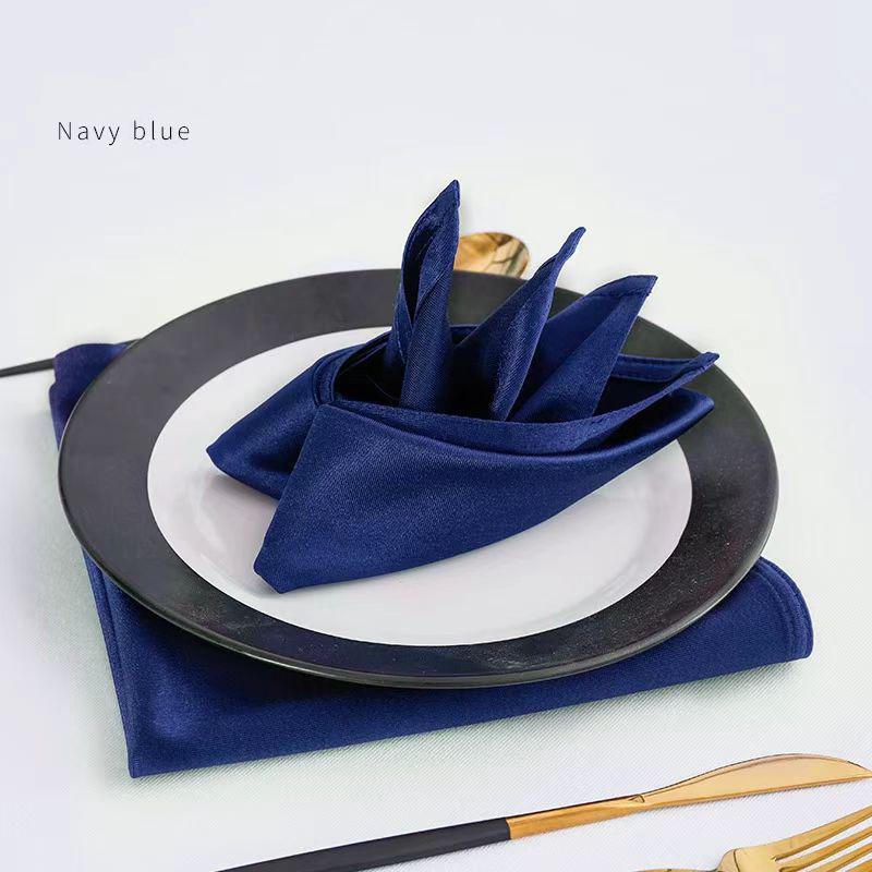 Polyester Serving Fabric Napkin Cloth Table Dinner Plates Linen Handkerchief Towel Set For Hotel Wedding Party Events Decoration
