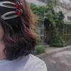 Lovely Cherry Red Heart Hair Pin Fashionable Hair Clip for Women and Girls Decorative Hair Decoration Fashion Headwear