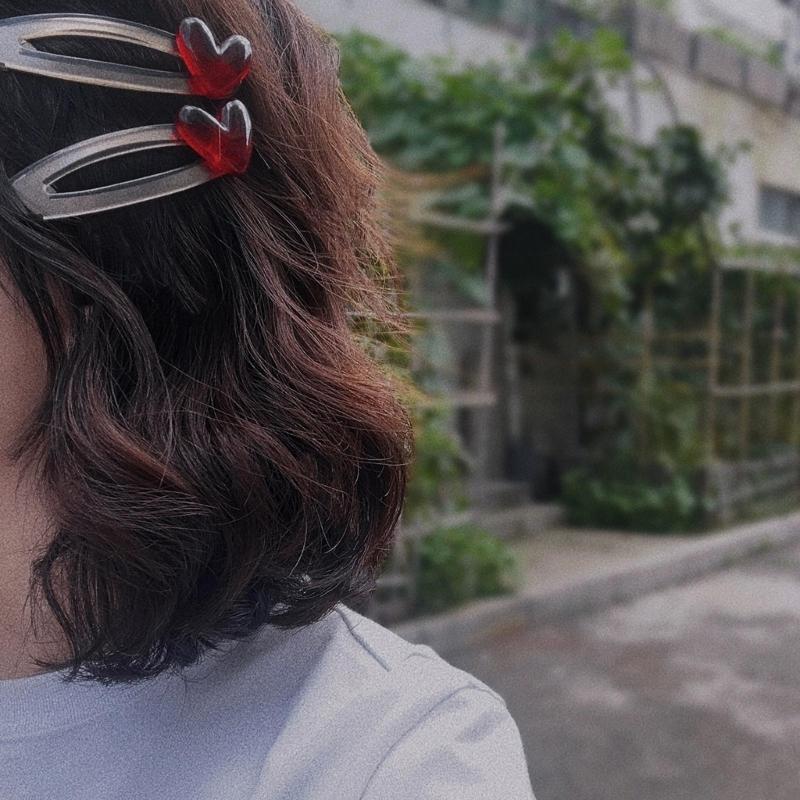 Lovely Cherry Red Heart Hair Pin Fashionable Hair Clip for Women and Girls Decorative Hair Decoration Fashion Headwear