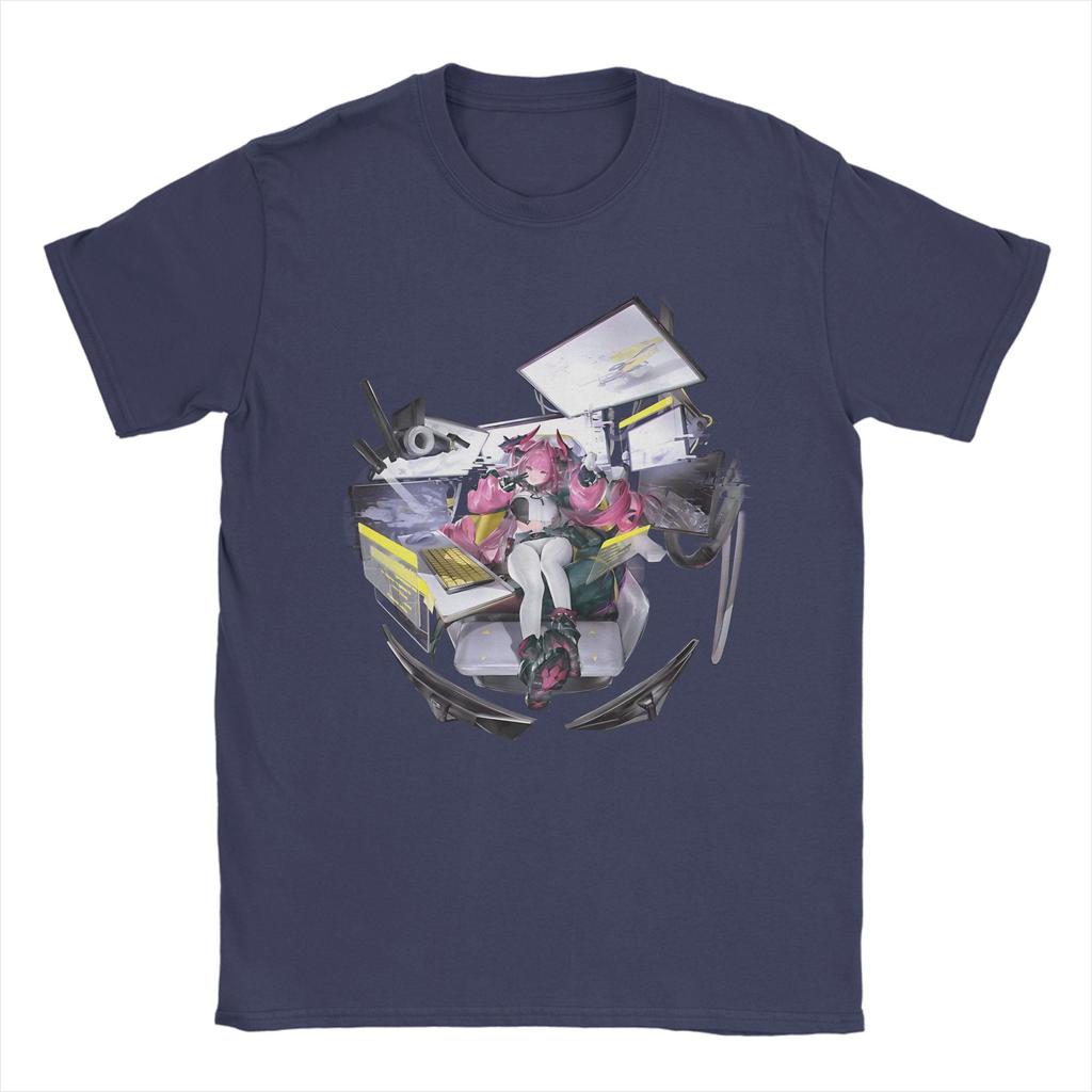 Printed Laevatain Arknights Endfield T Shirt For Unisex Cotton Tee Shirt Short Sleeve Clothes