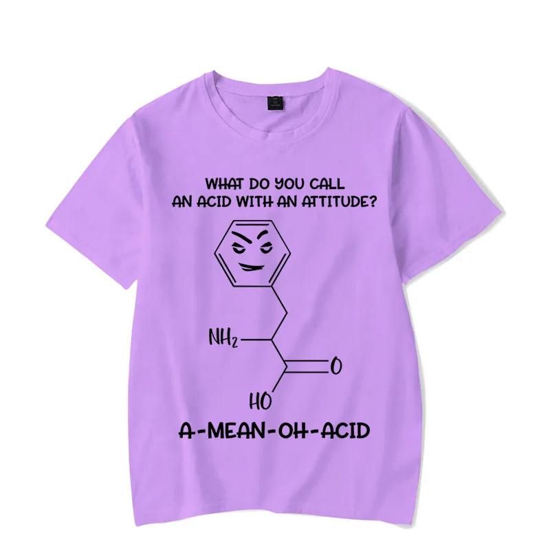Brand Men's T-Shirt Chemistry Acid with Attitude Print Tshirts Short Sleeve Men's T-Shirt Funny Graphic T Shirt Black Tee Shirts