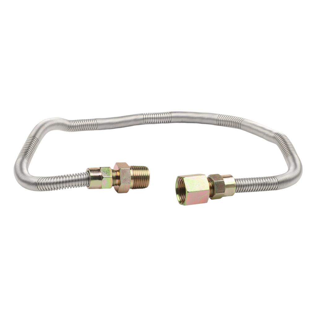 Sleek Silver Finish 24 Inch Stainless Steel Hose for Easy Installation
