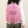 Schoolbag Backpack Transparent Mesh Backpack Lightweight School Outdoor Travel Large Capacity Student School Bag