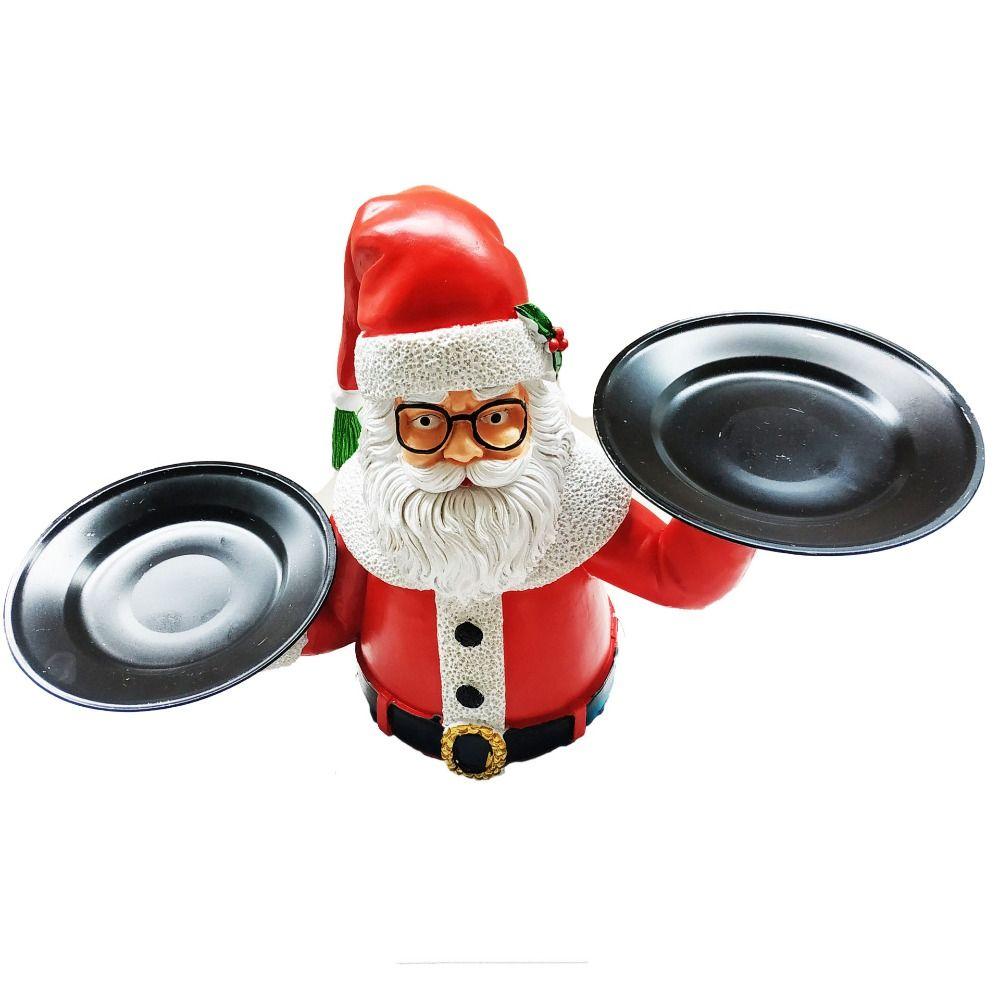 Statue Resin Party Supplies Santa Serving Tray Table Ornament Christmas Decor Xmas Fruit Plate