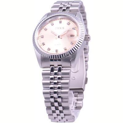 J-AXIS Men's MJG-M36-SPI (Sun Flame) Round Watch Silver Alloy Analog
