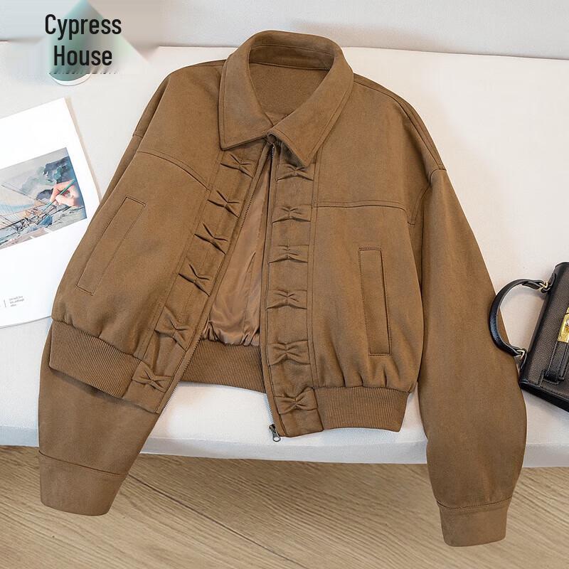 

Sibaishe Women s Elegant Lapel Drop-Shoulder Short Jacket XS