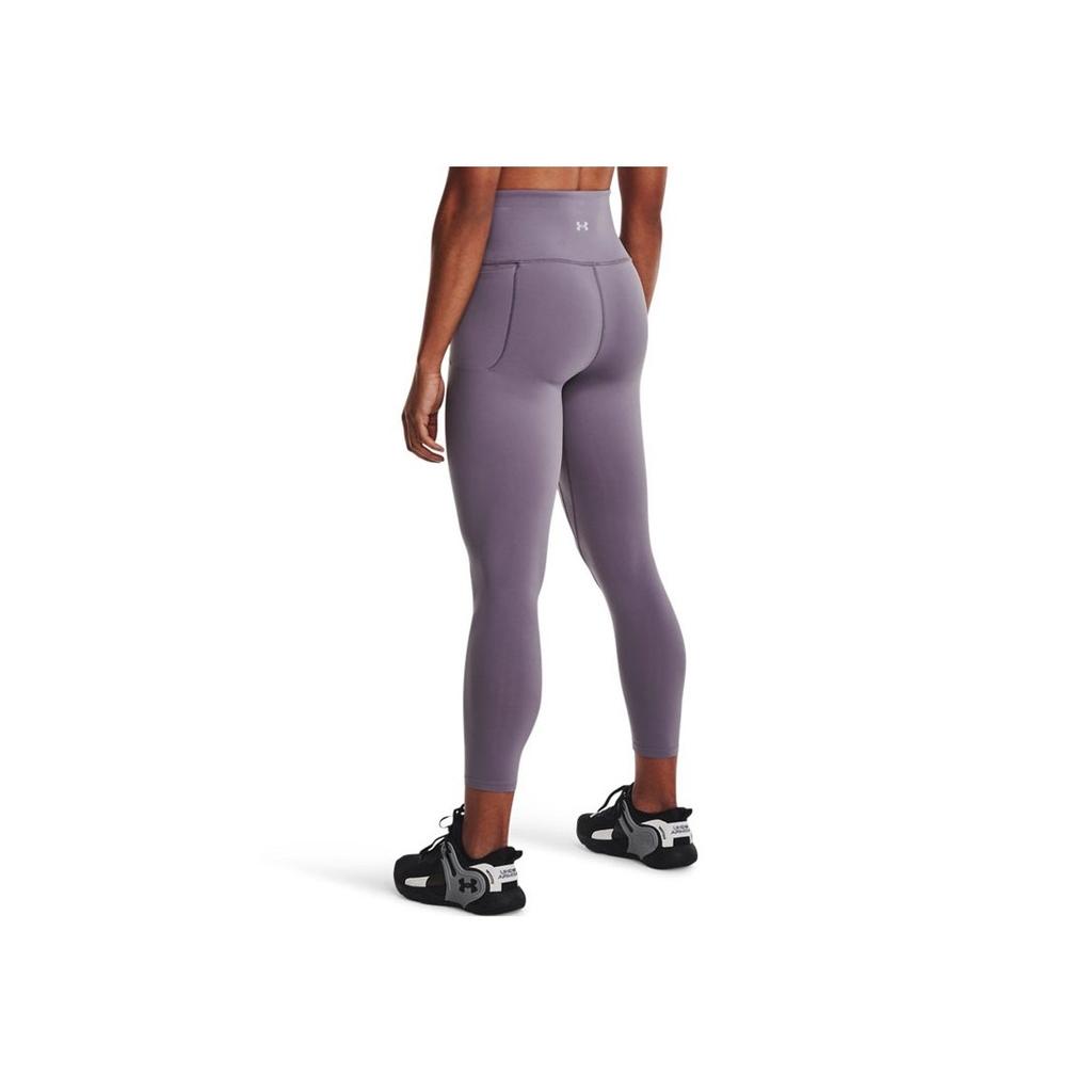 Under Armour Solid Color Logo High Waist Training Fitness Leggings Yoga Pants Women Leggings Purple 1372114-530