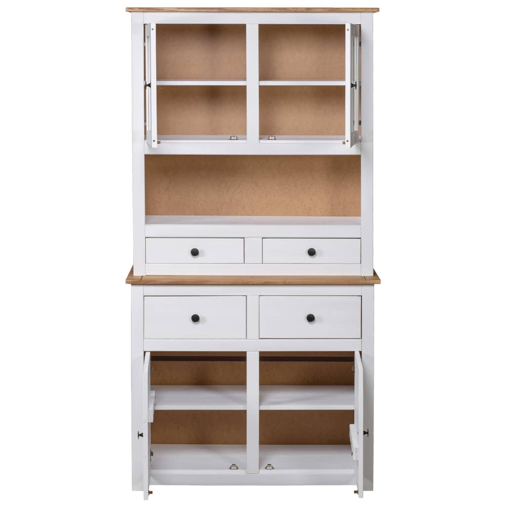 Highboard White 93 x 40.5 x 180 cm Pine Wood Panama