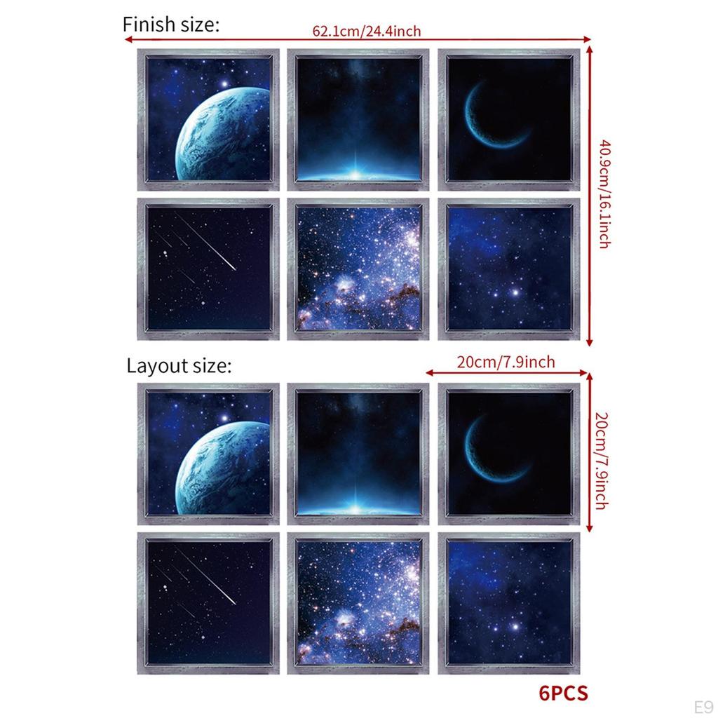 6 Pieces 3D Bathtub Appliques Decals Tub Treads Stickers for Bath Pools