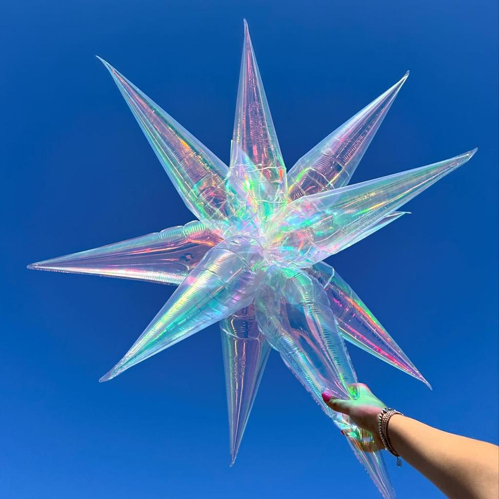 8pcs Exploding Star Balloons, Pointed Star Foil Balloons, Mylar Balloons, Birthday Party, Christmas Decorations