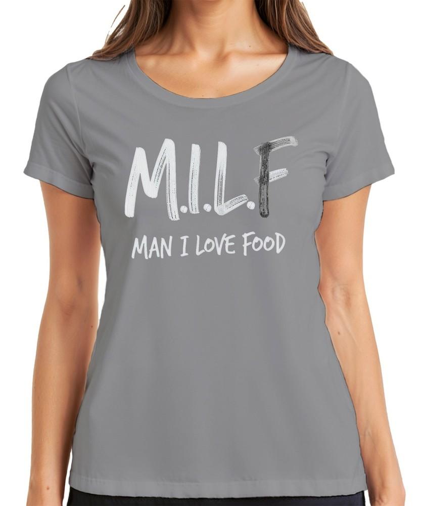 MILF Unisex I Love Food Funny Foodie Gift Birthday Bbq Ladies TShirt