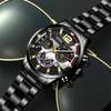 Mens Sports Watches Stainless Steel Quartz Wrist Watch Calendar Luminous Clock Men Business Casual