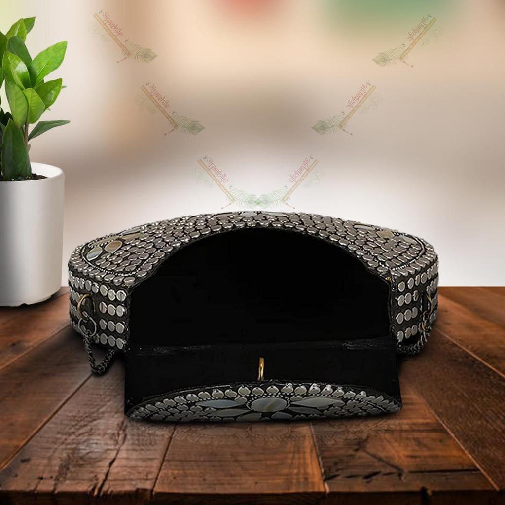 Braut-Damen-Handtasche aus antikem Messing, ethnische handgefertigte Metall-Clutch