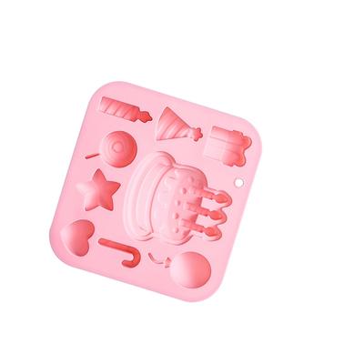 Creative Silicone Baking Mold with Balloon Candle and Cake Decorations for Fun Celebration and Simple Release