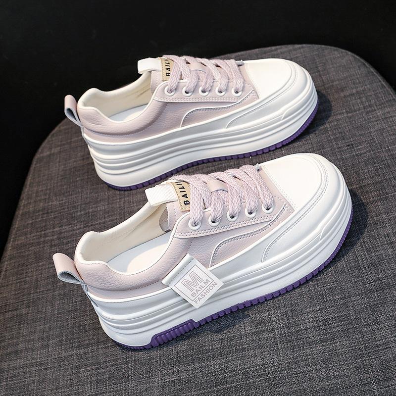 

Кожаные белые туфли, женские летние дышащие туфли, детская весенне-осенняя новая обувь на толстой подошве, увеличивающая рост, повседневная спортивная обувь для сноуборда 40