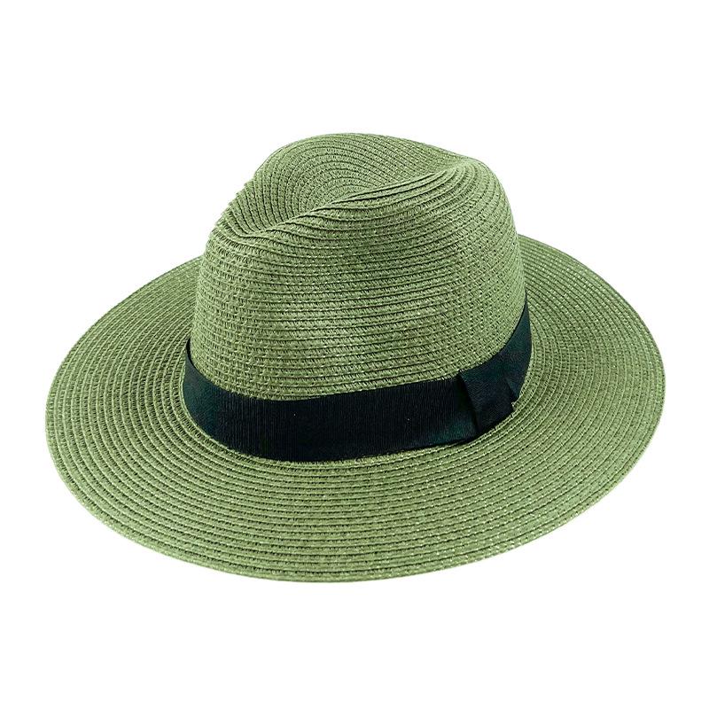 Summer Panama Wide-Brimmed Straw Fedora - Outdoor Sunshade Beach Hat