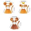 Monkey Ear Heandband Monkey Tail Bowtie Kids Animal Cosplay Costume for Boy Girl