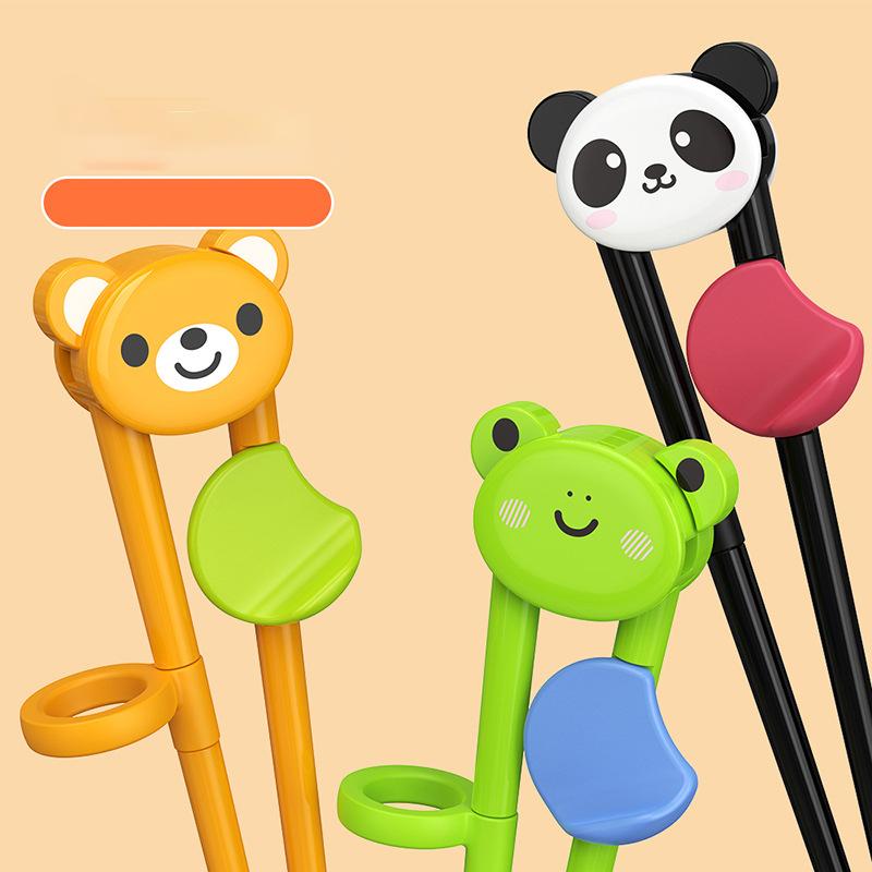For Children Cartoon Animal Chopsticks Cute Bear Panda Elementary Learning Chopstick Baby Kids Training Tableware Food Sticks