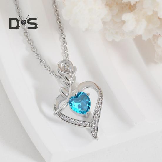 Colier cu pandantiv dragoste Colier din aliaj pentru femei Pandantiv cu design de trandafir în formă de inimă Bijuterii pentru mama soție Cadou de aniversare Ziua mamei