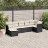 VidaXL Garden Lounge Set 7 Pcs with Cushions Black Wicker 3217966