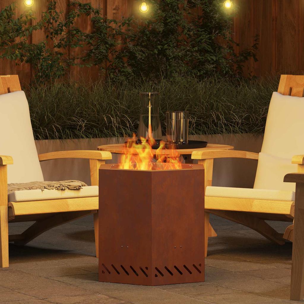 Smoke Free Fire Pit Brown 48 X 48 X 51 Cm Weatherproof Steel