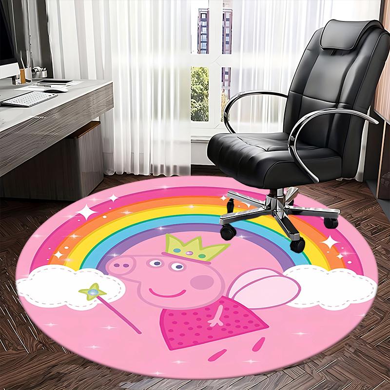 

Peppa Pig Fairy Costume,Rainbow Magic Wand Chair mat Round Rug Office carpet, Machine Washable, Non slip, Suitable for Living Rooms, Bedrooms 120cm