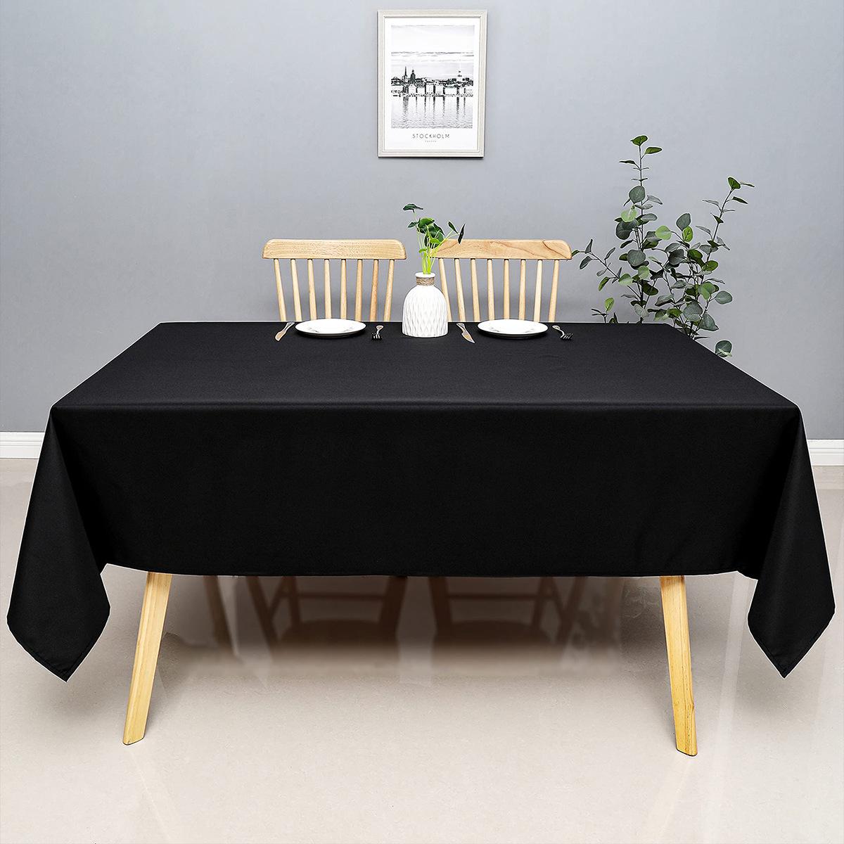 

Solid Color Conference Table Tablecloth Hotel Exhibition Business Event Stall Tablecloth Wedding Engagement Festive Rectangular Tablecloth 140*100cm чорний