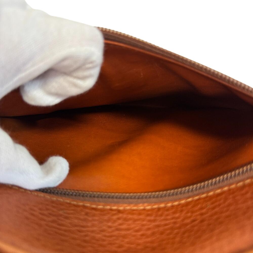 BURBERRY Clutch check leather business bag Brown leather mens Used