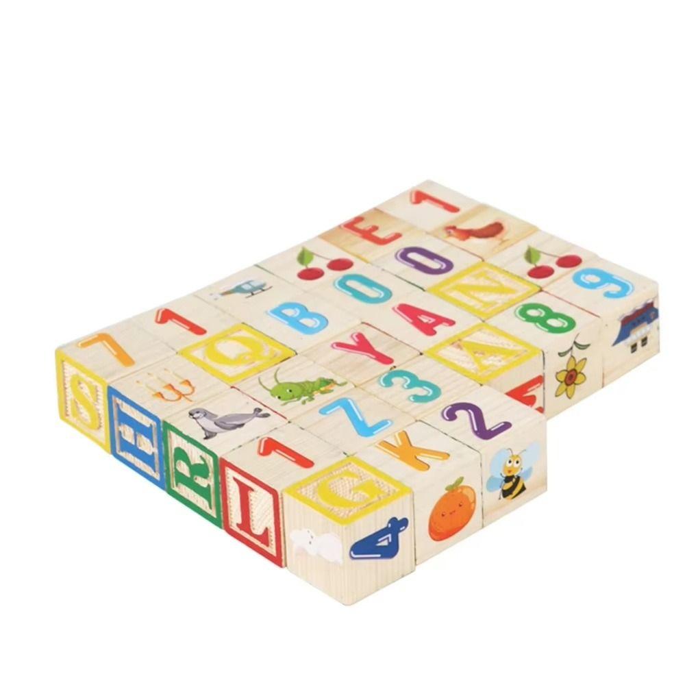 Cognition Learning Wooden Building Blocks Early Education Number Stacking Blocks Teaching Aids