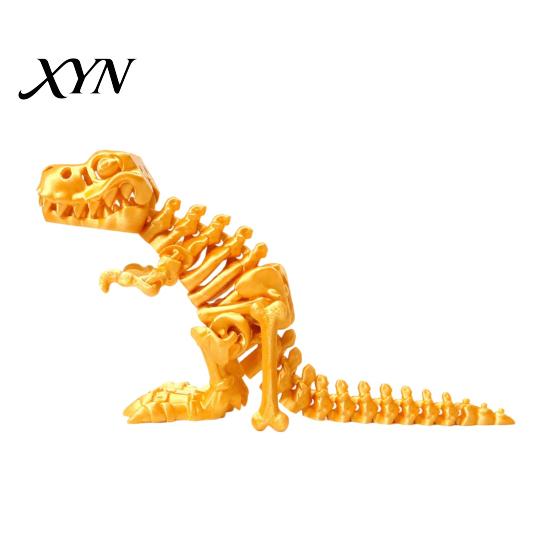 Tyrannosaurus Rex Model 3D Printed Dinosaur Figure, Movable Joints Smooth Opening Decoration, Figure Toy Gradient Metallic Texture Mini Bone