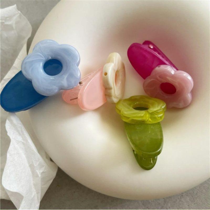 

Летние свежие заколки ярких цветов с прозрачным цветком, интернет-знаменитости в одном стиле, милые милые девушки, головной убор с зажимом сбоку