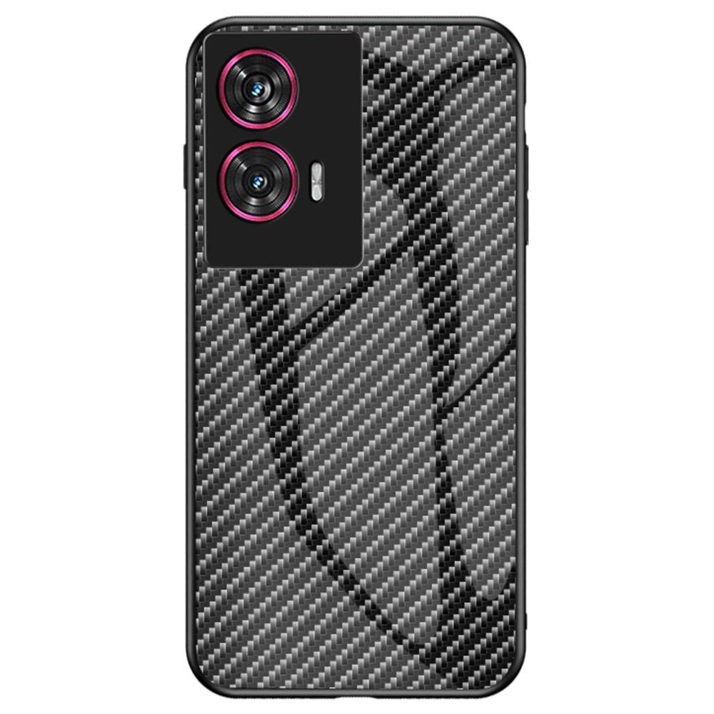

Для Motorola Edge 50 Fusion 5G Чехол Закаленное Стекло Ударопрочный Чехол для Телефона Black Fiber