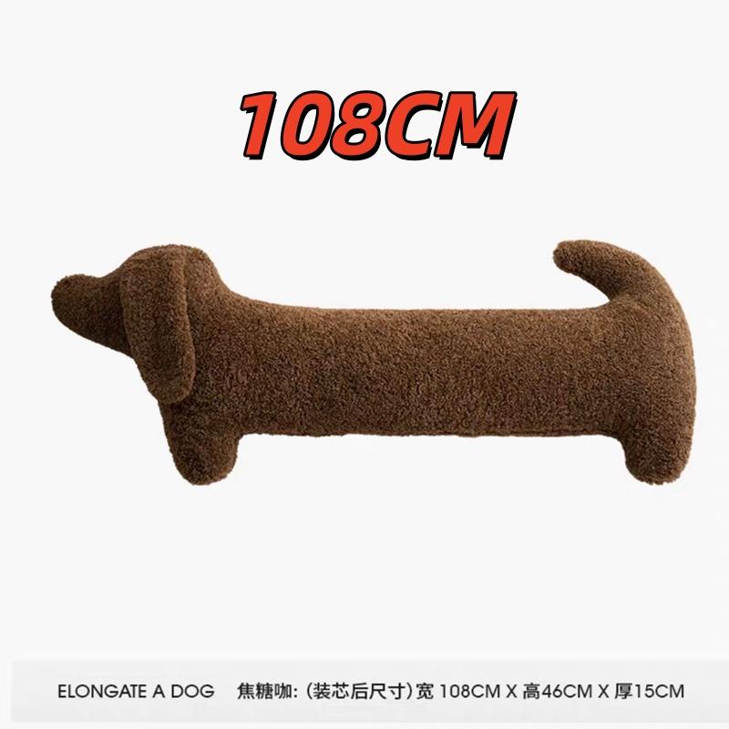 68cm/108cm Zacht Teckel Pluche Plaid Kussen Zacht Gezellig Cartoon Hondje Lang Kussen Lieve Kinder Slaapmaatje Grappige Huisdecoratie